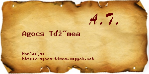 Agocs Tímea névjegykártya