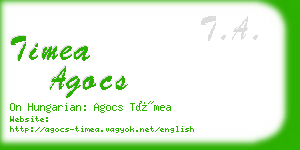 timea agocs business card